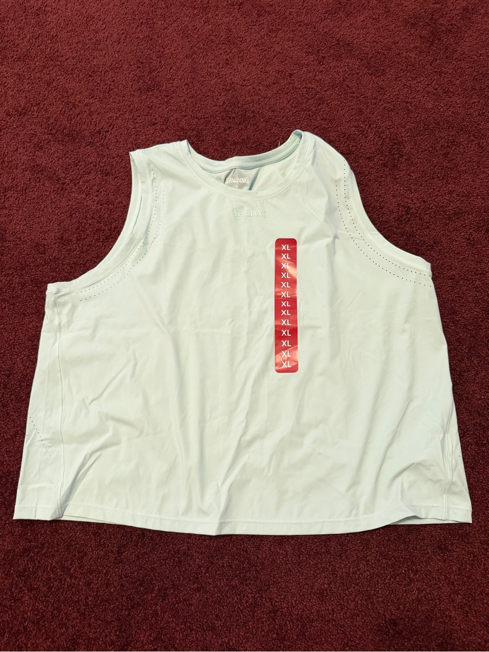 Spalding Light Mint Green Sleeveless Athletic Tank Top